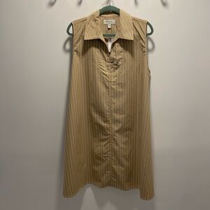 Banana Republic Tan Striped Sleeveless Dress